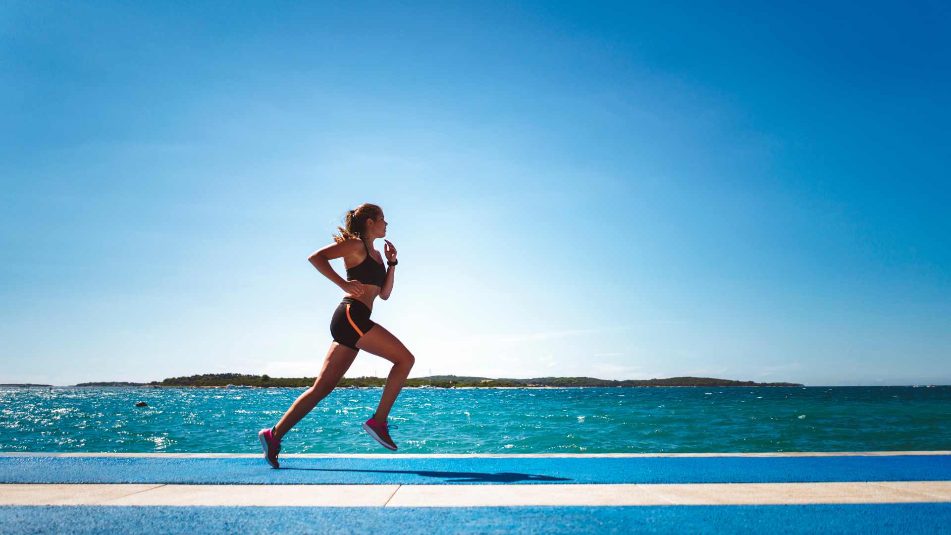 jogging près de la mer